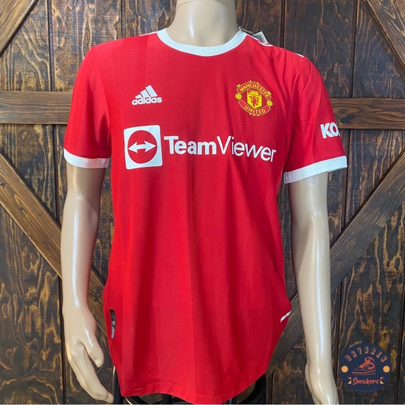 Adidas Manchester United Home Authentic Soccer Jersey 2021/22 Red H31090 - Picture 1 of 4